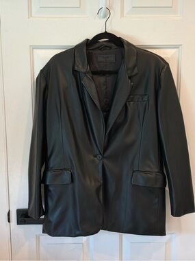 Blank NYC Black Faux Leather Blazer Jacket NWOT